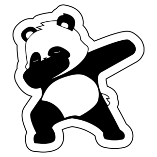 Dabbing Panda Sticker (Black)